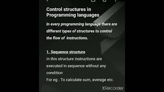 control structure in program | sequence selection iteration looping in program | control structures