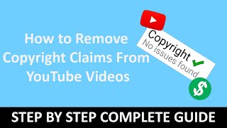 How to remove Copyright Claim in Youtube Video 2024