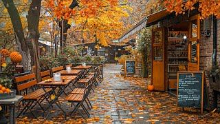 Sweet Autumn Jazz for Relaxation 🍂 Fall Jazz at Outdoor Coffee Shop - September Jazz Good Mood