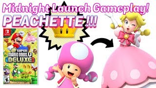 New Super Mario Bros. U DELUXE with PEACHETTE ! Launch Day Gameplay