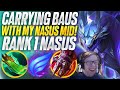 Carrying High elo game with Nasus Mid ft Bausffs | Carnarius | League of Legends