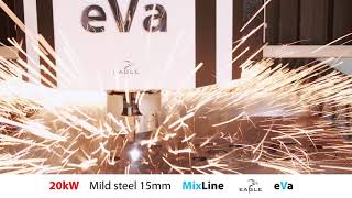 20kW - 15mm mild steel cutting (MixLine) | Eagle Lasers #TheGameChangers