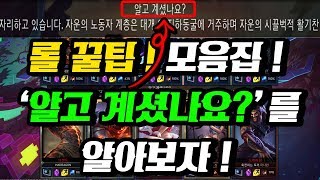 [신짱] 라이엇이 알려주는 롤 공식 꿀팁 ! '알고 계셨나요?'에 대해서 낱낱이 파헤쳐 보자 ! [리그오브레전드 / 롤]