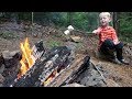 How to build a fire!! Best fire starter, fire safety & a one-match campfire in the rain