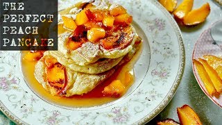 THE PERFECT PEACH PANCAKE | The perfect breakfast | 4k | Tasty Foods