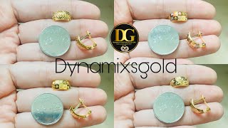 18K Clip Type 18K Saudi Gold Earrings with Weight and Price | Dynamixsgold