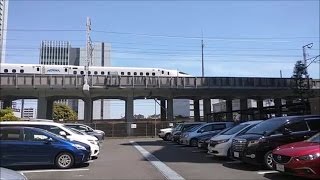 真昼の下沼部の高架橋を走る東海道新幹線の下り電車 ②