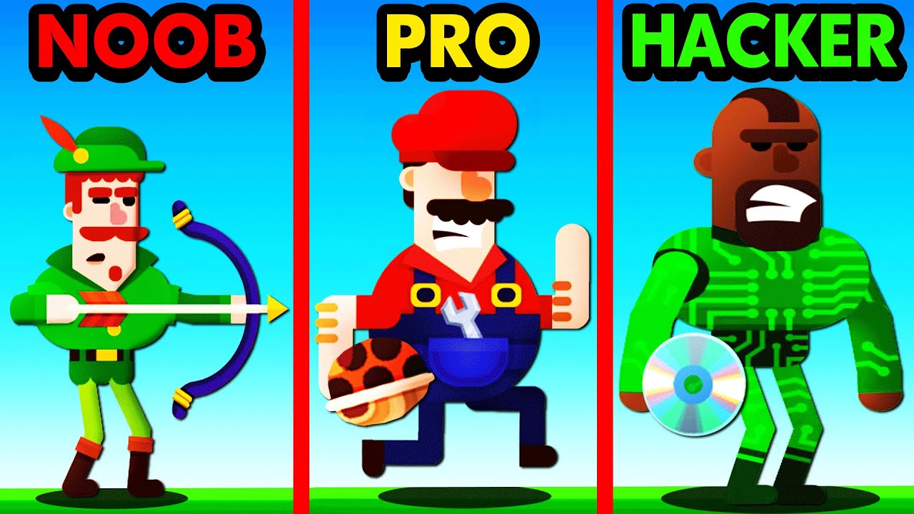 Noob Vs Pro Vs Hacker Bowmasters Youtube