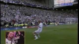 David Beckham - Goal For England vs Greece (Greek Commentry).