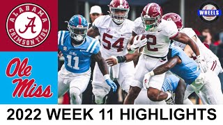 #9 Alabama vs #11 Ole Miss Highlights | College Football Week 11 | 2022 College Football Highlights