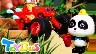 Super Panda Rescues Monster Truck | Firefighter Story | Panda Cartoon | Hulk | Pretend Play | ToyBus