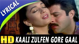 Kaali Zulfen Gore Gaal With Lyrics | Mohammed Aziz, Asha Bhosle | Pratikar Songs | Madhuri Dixit