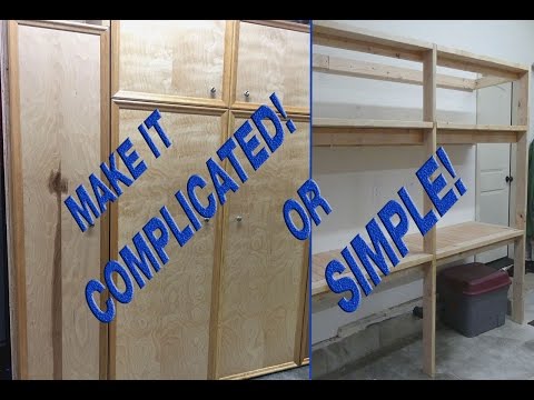 How to make easy 2x4 garage shelves more complicated How to make easy 2x4 garage shelves more complicated