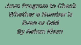 Java Program to Check Even or Odd | Beginner Friendly #evenodd #numbers #javatutorial #programming