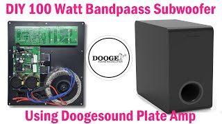 Bandpass subwoofer using Doogesound 100 watt plate Amplifier, भयंकर बेस , ultra low frequency