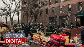Luto y desesperación: tratan de salvar a varios heridos del incendio en un edificio de Nueva York