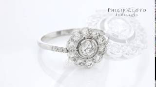 Diamond Daisy Cluster Ring 18ct White Gold 0 80ct