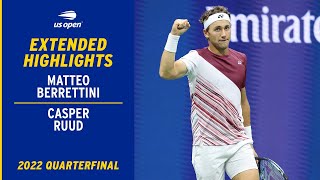Matteo Berrettini vs. Casper Ruud Extended Highlights | 2022 US Open Quarterfinal