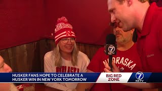 Husker fans hope to celebrate a Nebraska win in New York Saturday