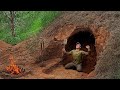 Building a Cave, Primal Shelter | House Underground Cozy and Warm | Gone from People Hidden