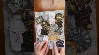 #junkjournaling a steam punk themed page. Thanks for watching. #junkjournal #collageart