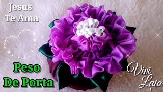 💥PESO DE PORTA IDÉIA INCRÍVEL COM RETALHO🤑FLOR EXÓTICA #diy #artesanato #rendaextra #flowers #flower