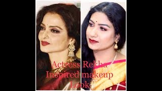 Bollywood actress Rekha inspired makeup look