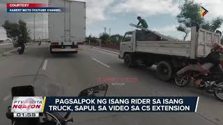 Pagsalpok ng isang rider sa isang truck, sapul sa vieo sa C5 extension