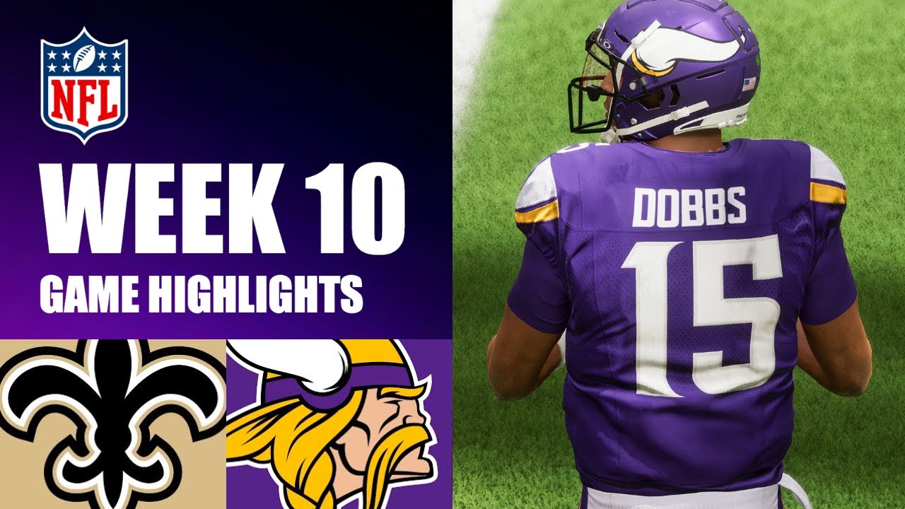 Saints Vs. Vikings Week 10 | Madden 24 Simulation Highlights - YouTube