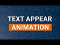 Simple Text Appear Animation using only HTML and CSS