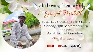 In loving Memory of Joseph Modeste