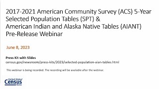2017 2021 American Indian and Alaska Native and Selected Population Tables Pre Release