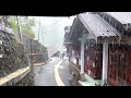 Heavy rain hits the mountain village||sleep soundly for 5 minutes||relaxing sound