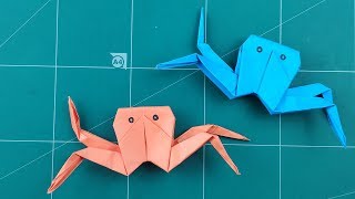 DIY Easy Crab Paper | How To Make A Simple Folding Crab Instruction Tutorial | Origami Crab Craft