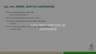 Linux fundamentals 2.1: cp, mv, mkdir and rm commands
