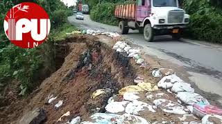 National Highway's bricks are theft at Teliamura. TIWN Video June 12, 2020