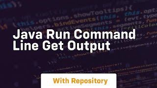 java run command line get output