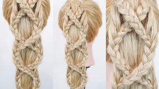 Criss-Cross Braided Ponytail - Lace Braid Hairstyles - Ponytail Hairstyles for Medium & Long Hair