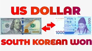 US Dollar To South Korean Won Exchange Rate Today | USD To KRW | Dollar To Won