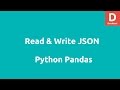 Read Write JSON with Python Pandas