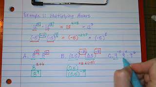 Lesson 7.2 A - Multiplying Powers With the Same Base