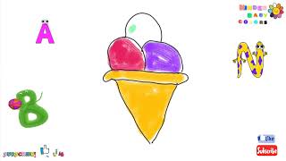 how my child draws ice cream, this video is for kids, easy to draw #usa