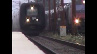 Train arrives in Korsor, Denmark