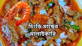 চিংড়ি মাছের মালাইকারি | Chingrir Malaikari Recipe Bangla | Prawn Malai Curry