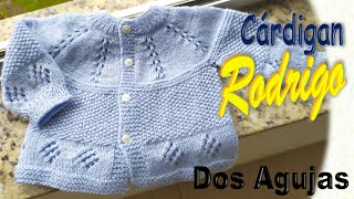 CARDIGAN EN DOS AGUJAS PARA BEBÉS DE 1 A 3 MESES MODELO RODRIGO