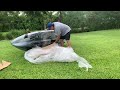 BKC FPK 8-foot Single Foldable Kayak w/ Pedal Drive, Paddle & Seat, Unpacking/Unboxing!