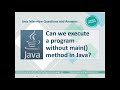 Can we execute a java program without main method | Static Block #java #javainterviewquestions
