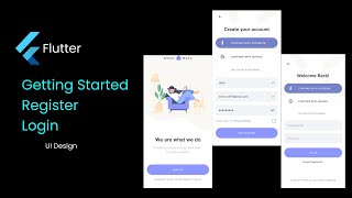 Getting Started, Login, Signup Page - Flutter UI - Speed Code