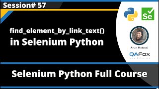 find_element_by_link_text() Command (Selenium Python - Session 57)