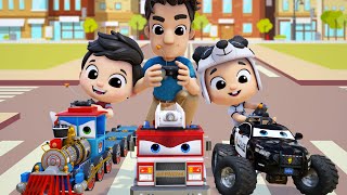 Fire Truck Song | Choo Choo Train Song | Baby Shark | Family Dance Song #appMink Nursery Rhymes